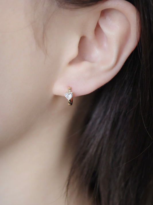 ハートビジューワンタッチピアス