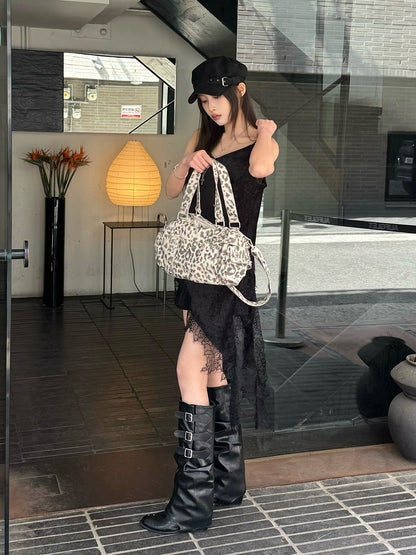 スタッズデザインレオパード2WAYバッグ