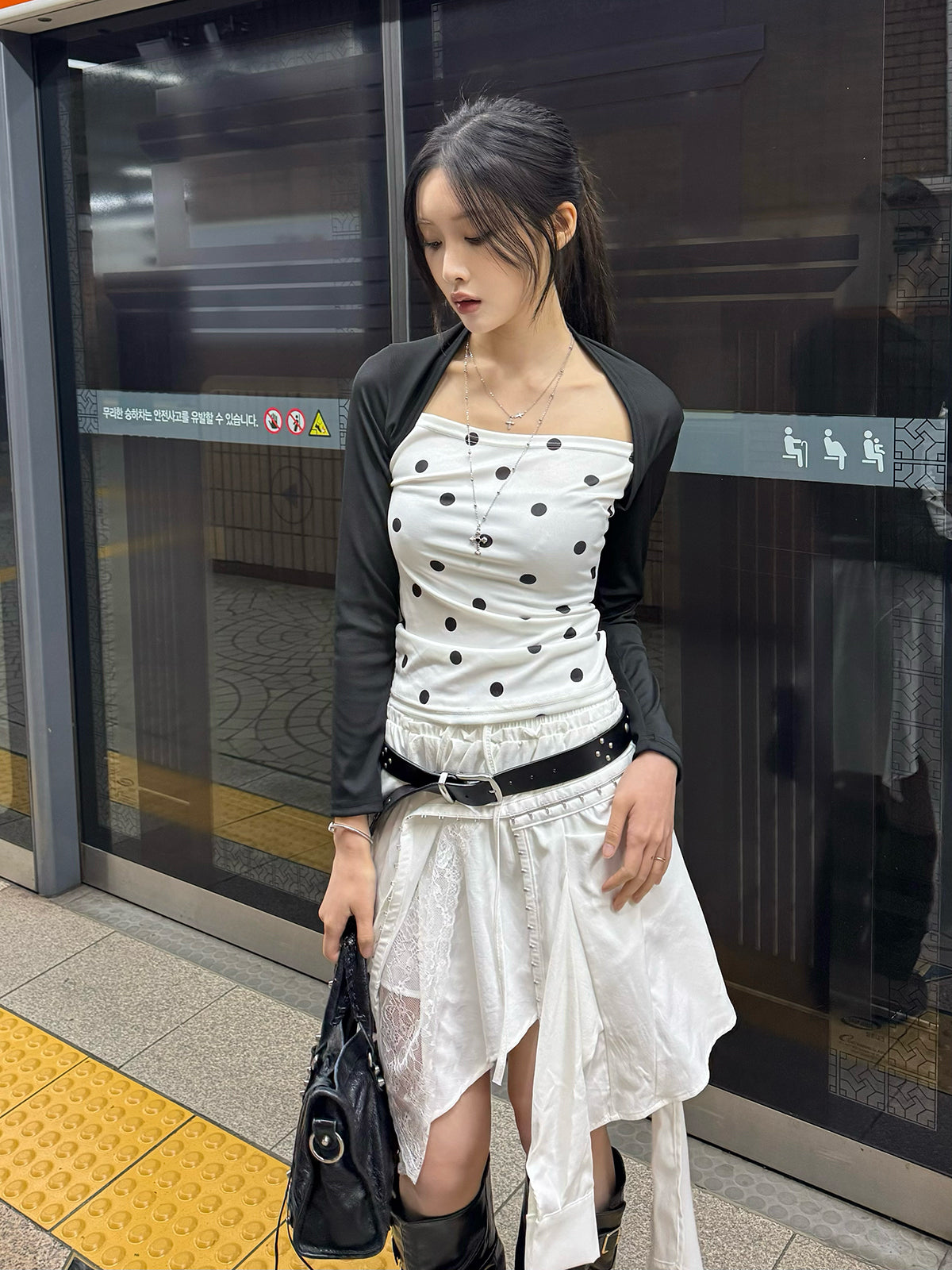 レースホックレイヤードスカート