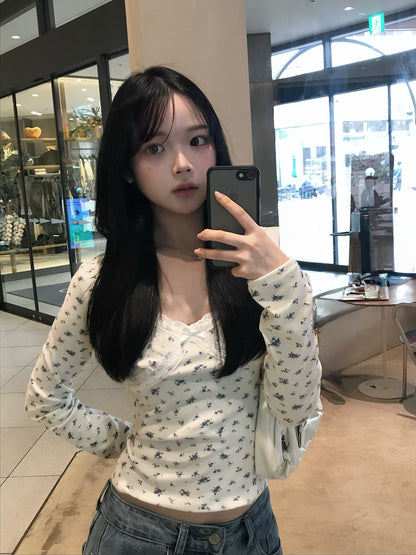 フラワーレースカットソー