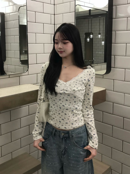 フラワーレースカットソー