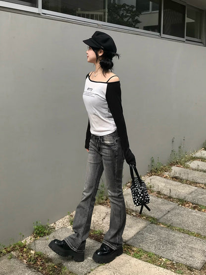 Logo Flare Denim Pants