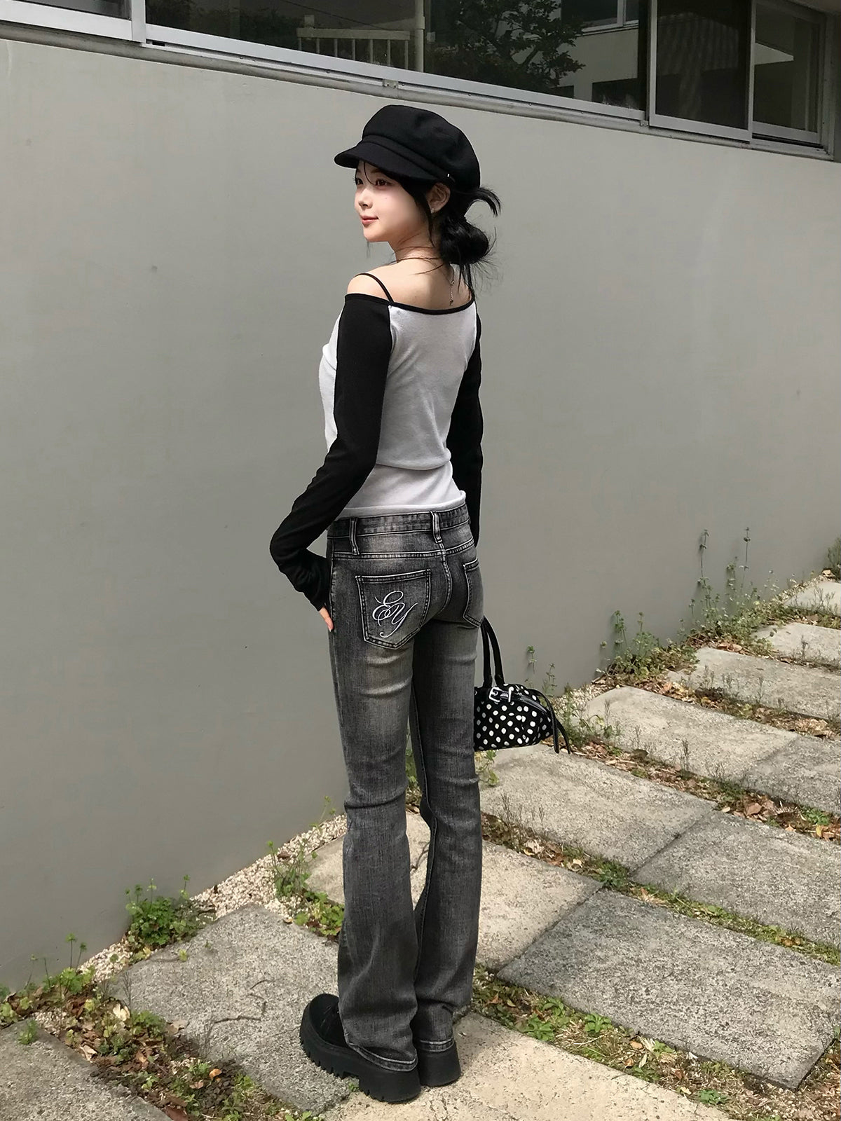 Logo Flare Denim Pants