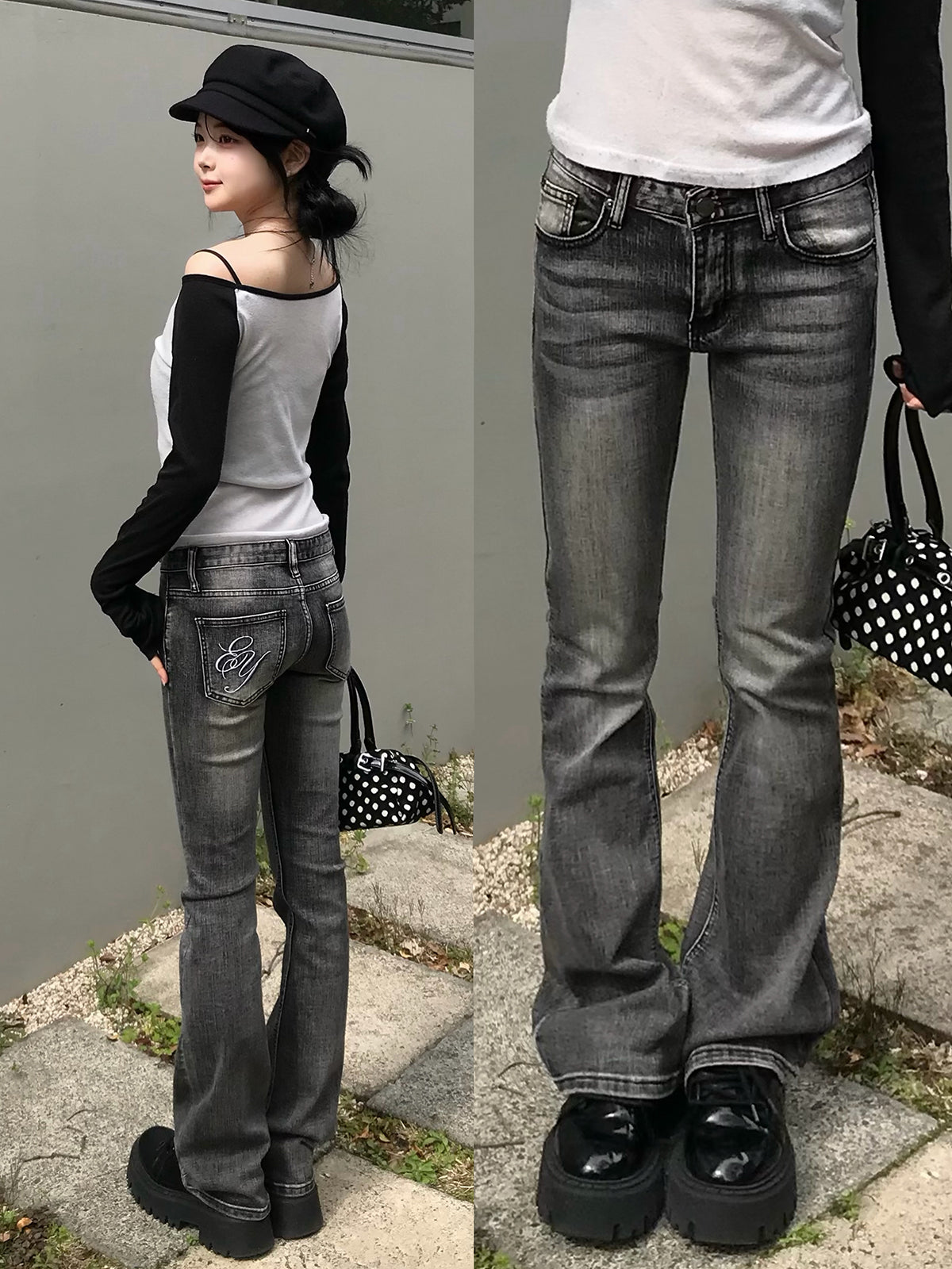 Logo Flare Denim Pants