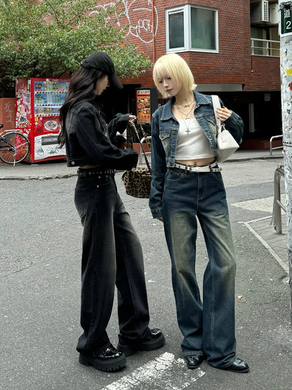 クロップドジャケットデニムセットアップ