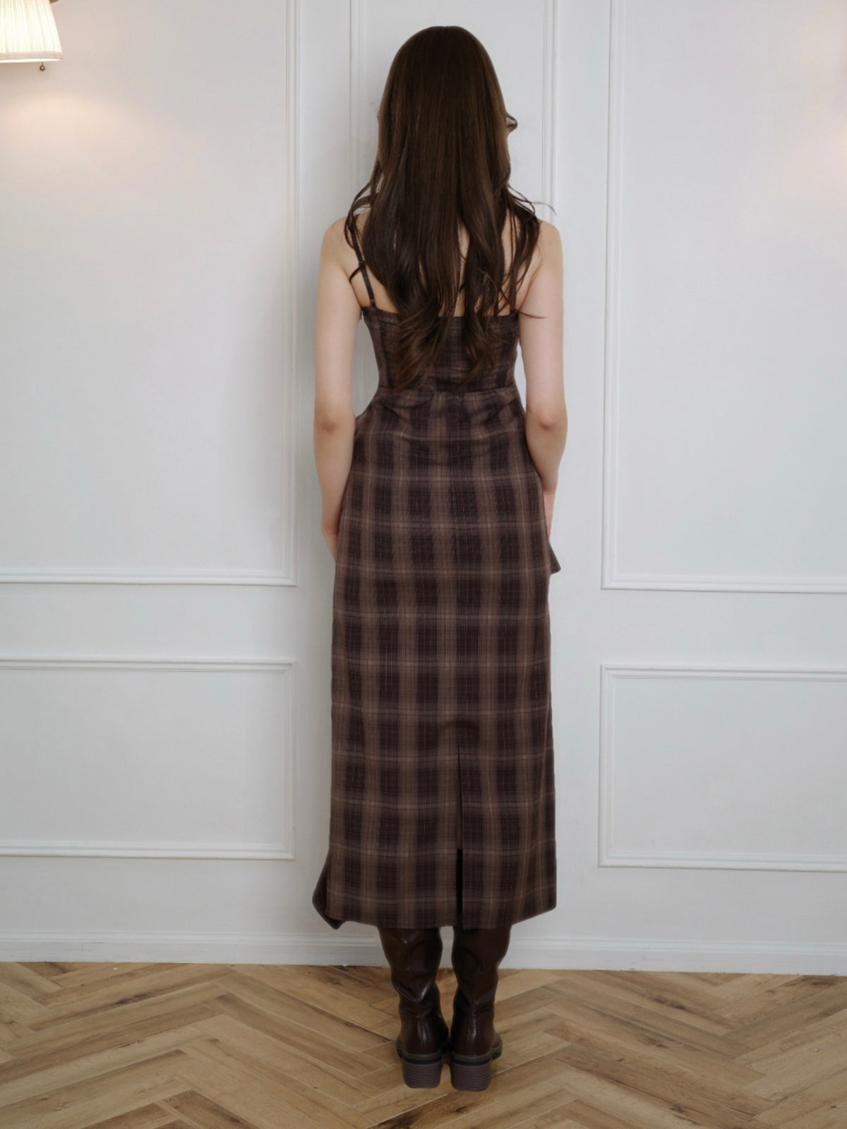 CHECK RUFFLE ONEPIECE