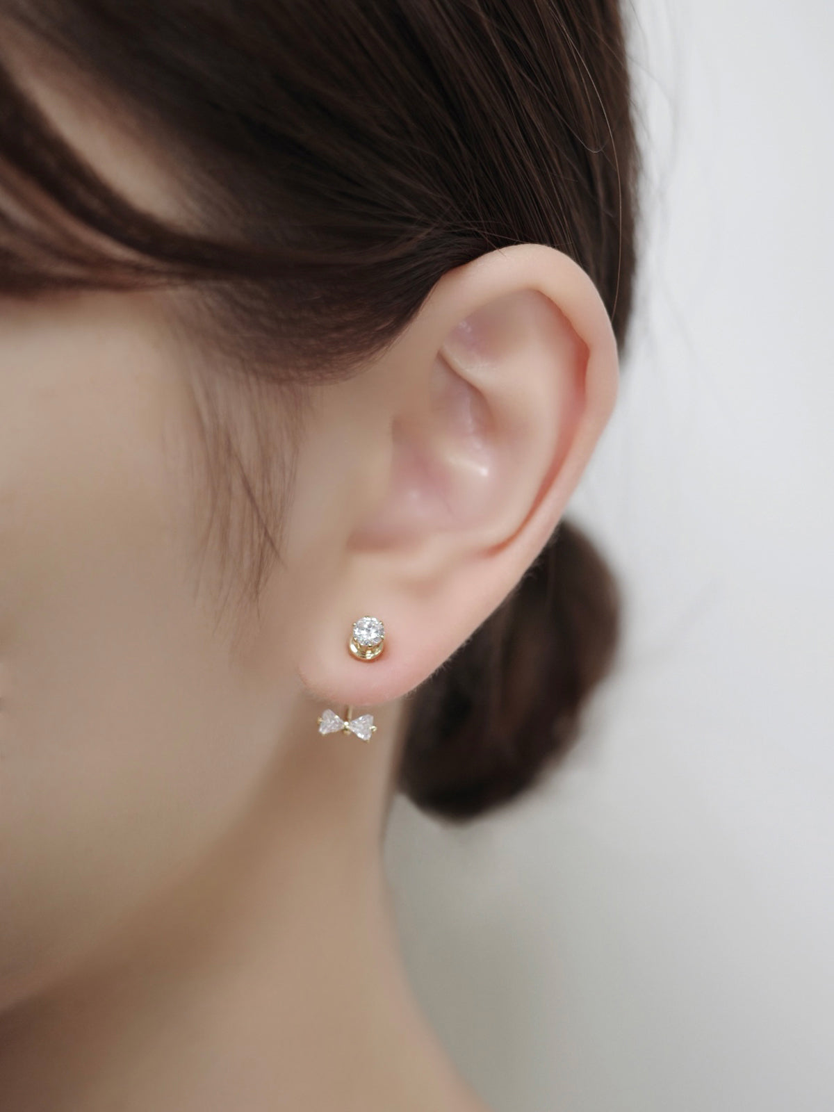 2wayタイニーリボンマグネットピアス