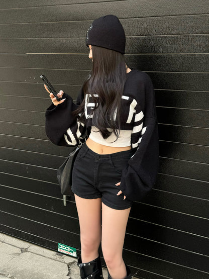 4/9★照片　黑色牛仔短裤