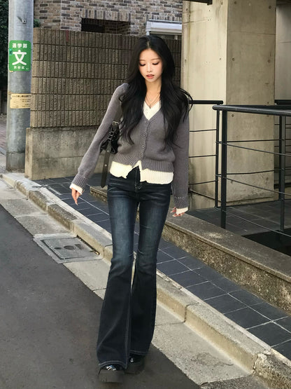 スキニーフレアデニムパンツ