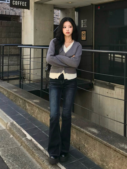 スキニーフレアデニムパンツ