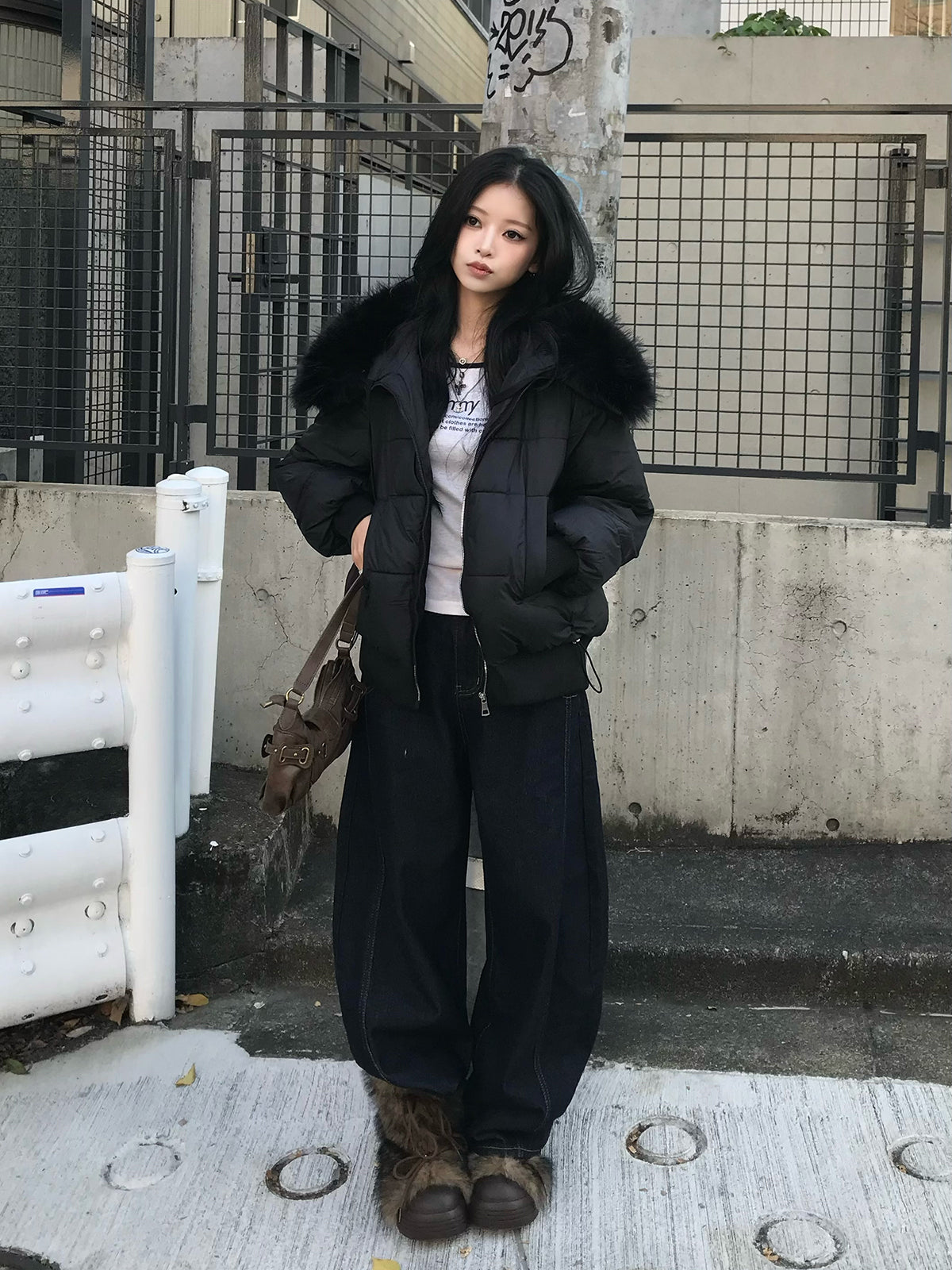 ビッグカラーファータッチブルゾン