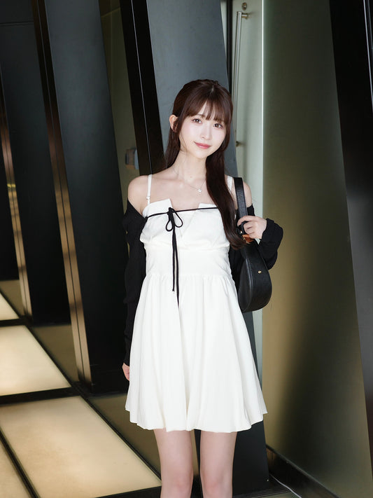 フロントリボンシアーニットショートボレロ