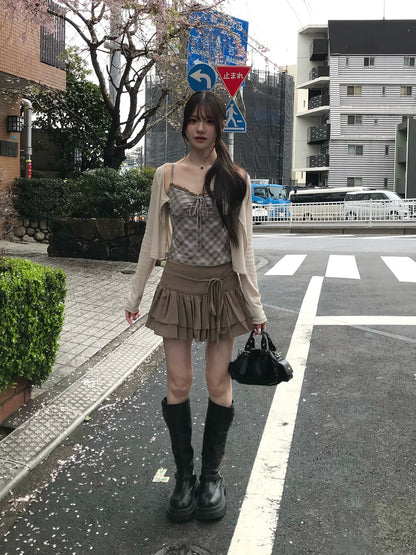 检查吊带套装开衫