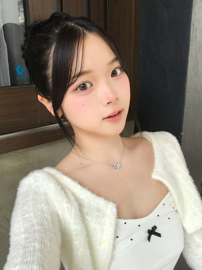 シャギーカーディガンドットキャミセット