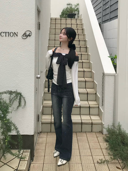 ドットリボンオフショルカットソー