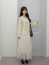 ボリュームチュールスカート - ホワイト