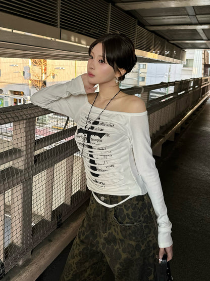 クロスカットダメージカットソー