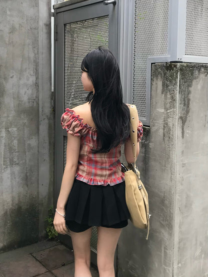 ダブルシャーリングフリルブラウス