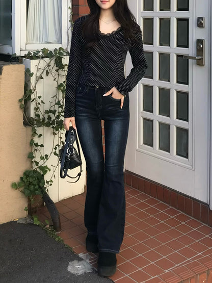 スキニーフレアデニムパンツ