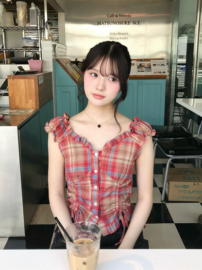 ダブルシャーリングフリルブラウス