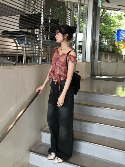 ダブルシャーリングフリルブラウス