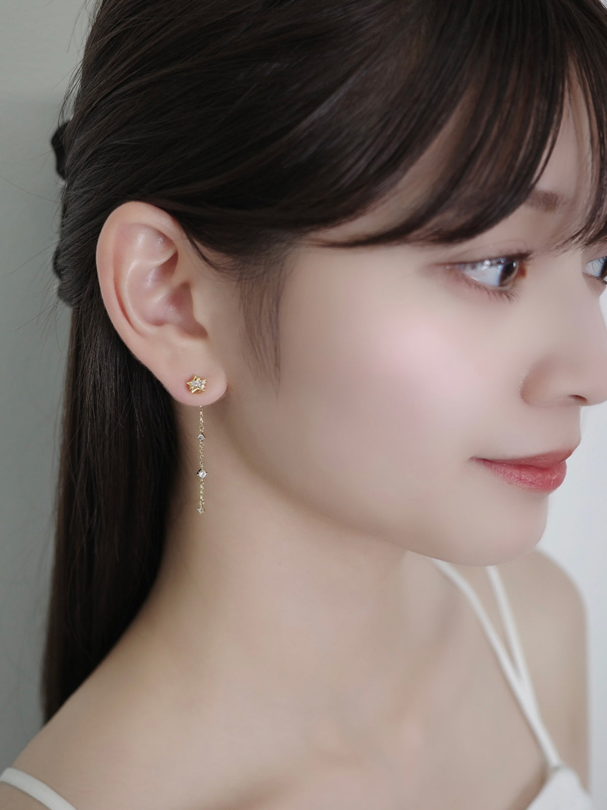 2wayスターラインマグネットピアス