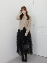 ボリュームチュールスカート - ブラック