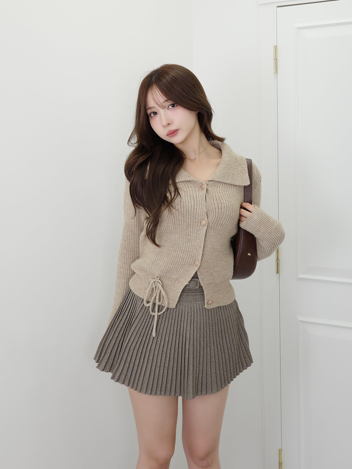 リブカラーリボンニットカーディガン – ANDOR ONLINE