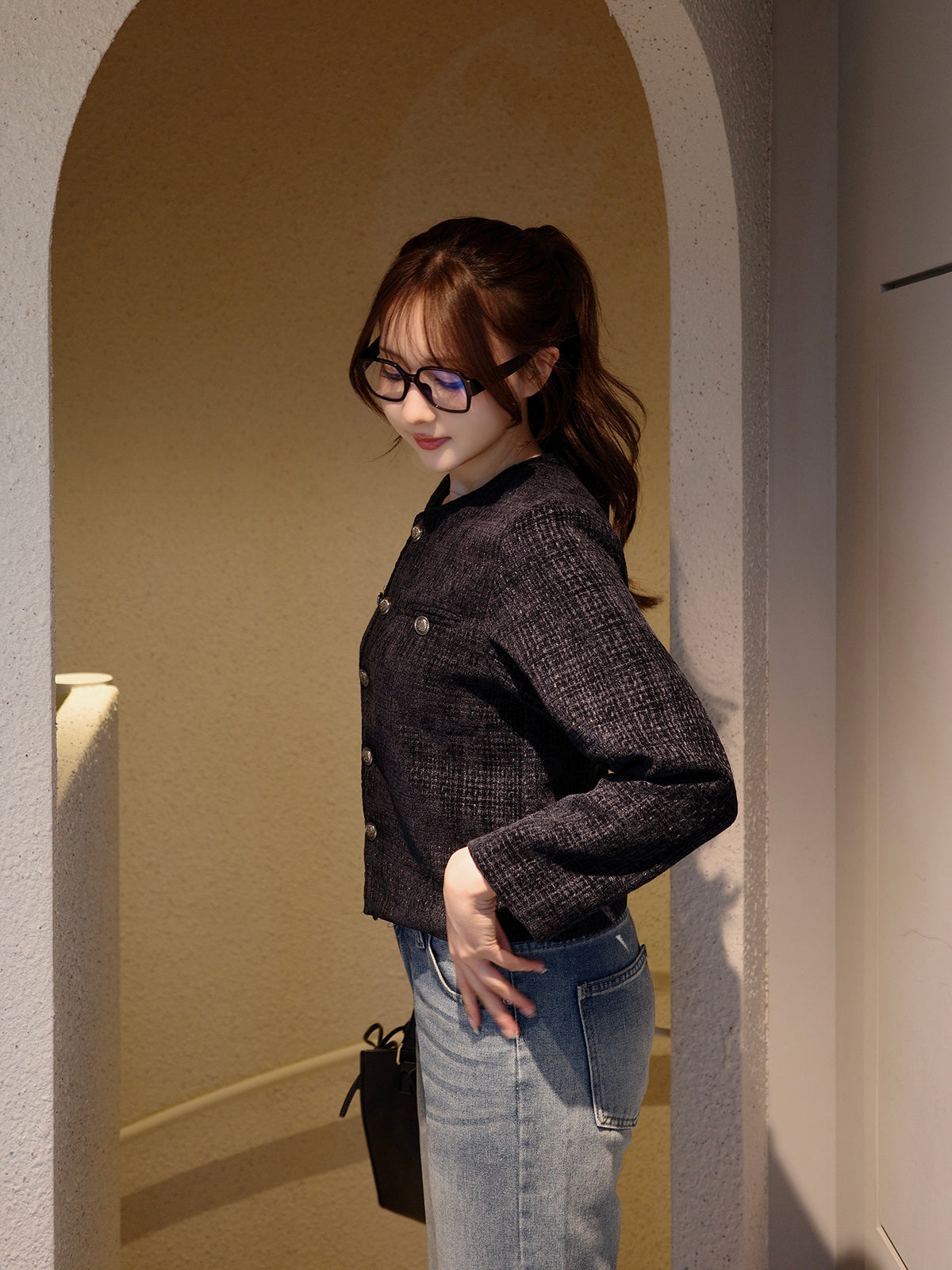 ノーカラーツイードジャケット – ANDOR ONLINE