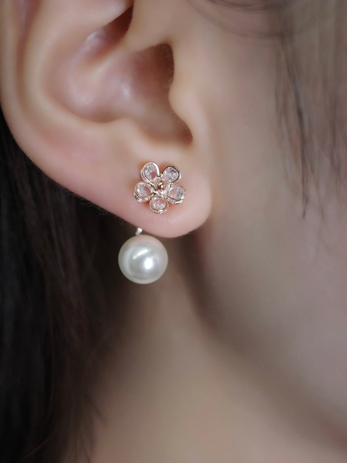2wayデイジーマグネットピアス