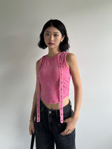 Washed look tank top - pink