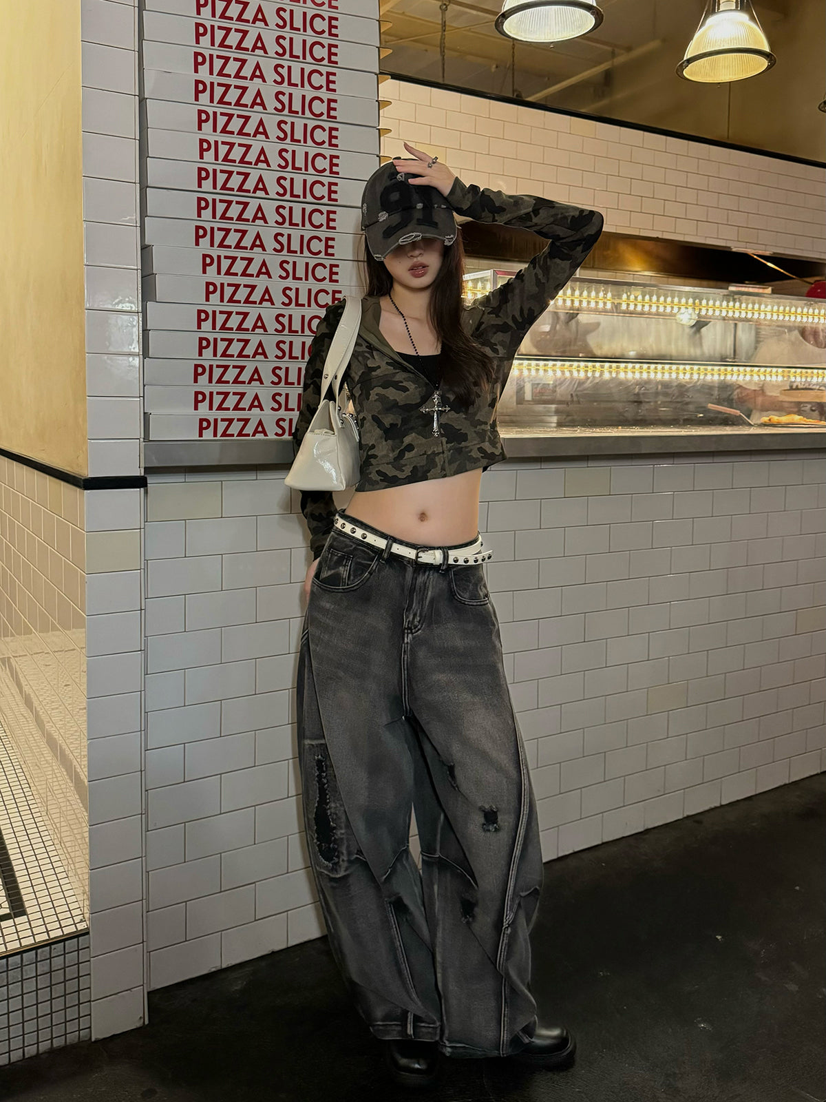 迷彩柄 クロップド丈パーカー semuse パーカー 迷彩柄クロップド丈パーカー レディース : ZOZOTOWN