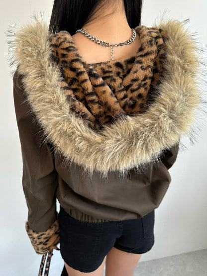 1/23★Size, Photo Leopard Fur Touch Blouson