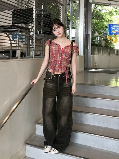 ウォッシングポケットワイドデニムパンツ
