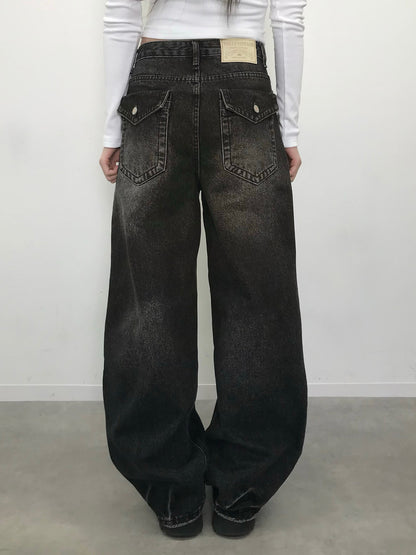 ウォッシングポケットワイドデニムパンツ