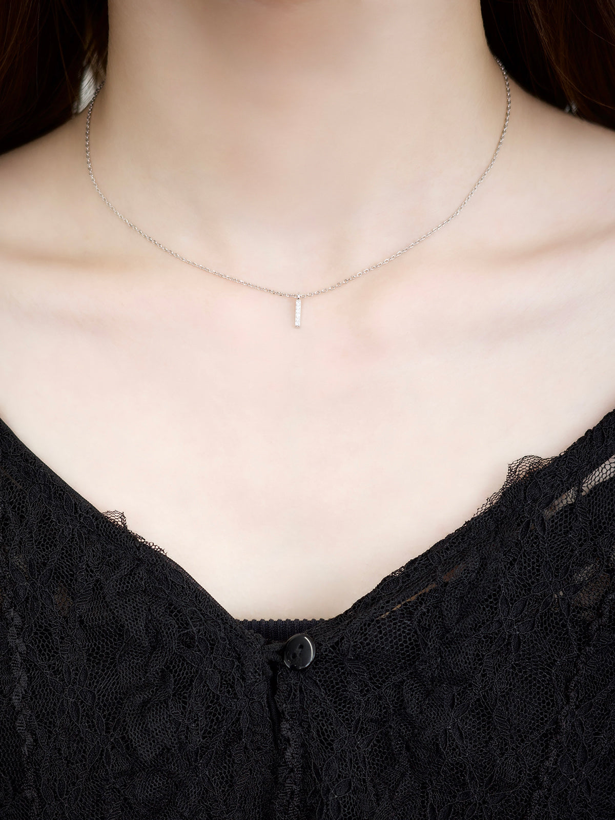 Zirconia Line Necklace