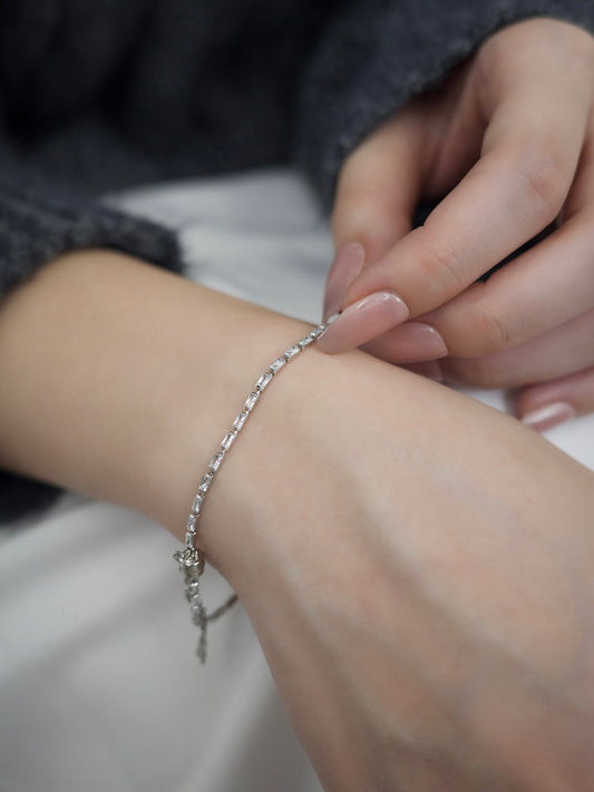 Square Cubic Tennis Bracelet