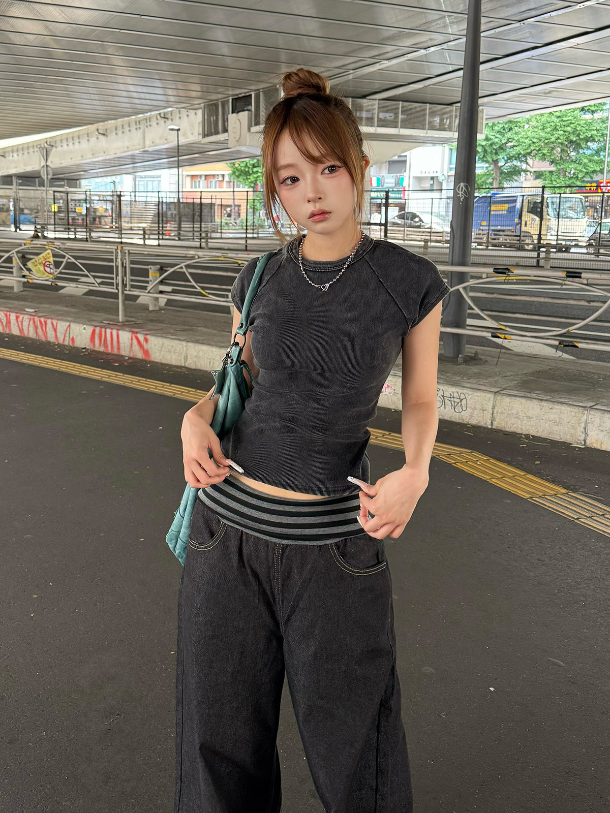 ウォッシュベーシックTシャツ