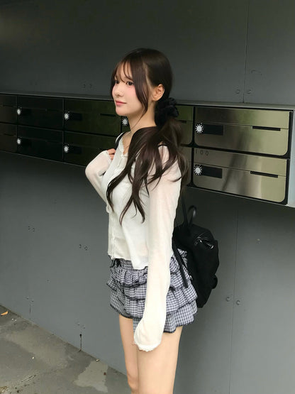 レースデザインシアーカーディガン