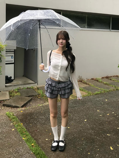 レースデザインシアーカーディガン