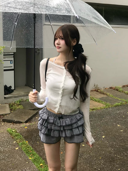 レースデザインシアーカーディガン