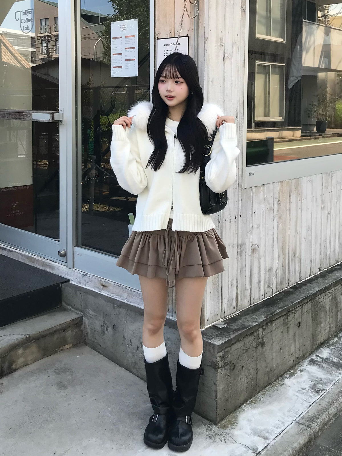 ダブルリボンフリルミニスカート