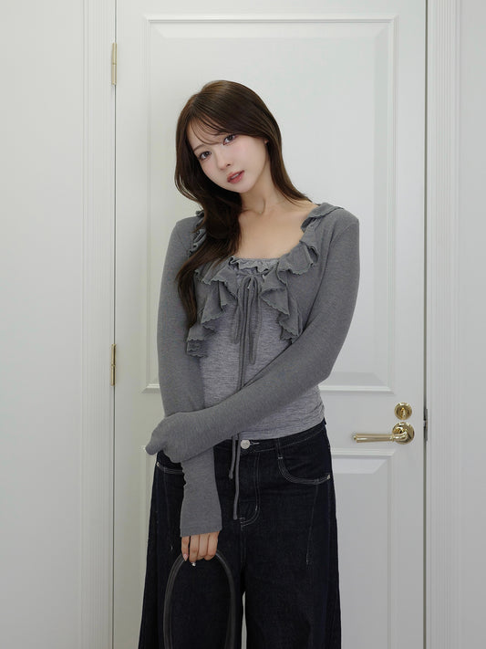 フリルキャミカーディガンセット