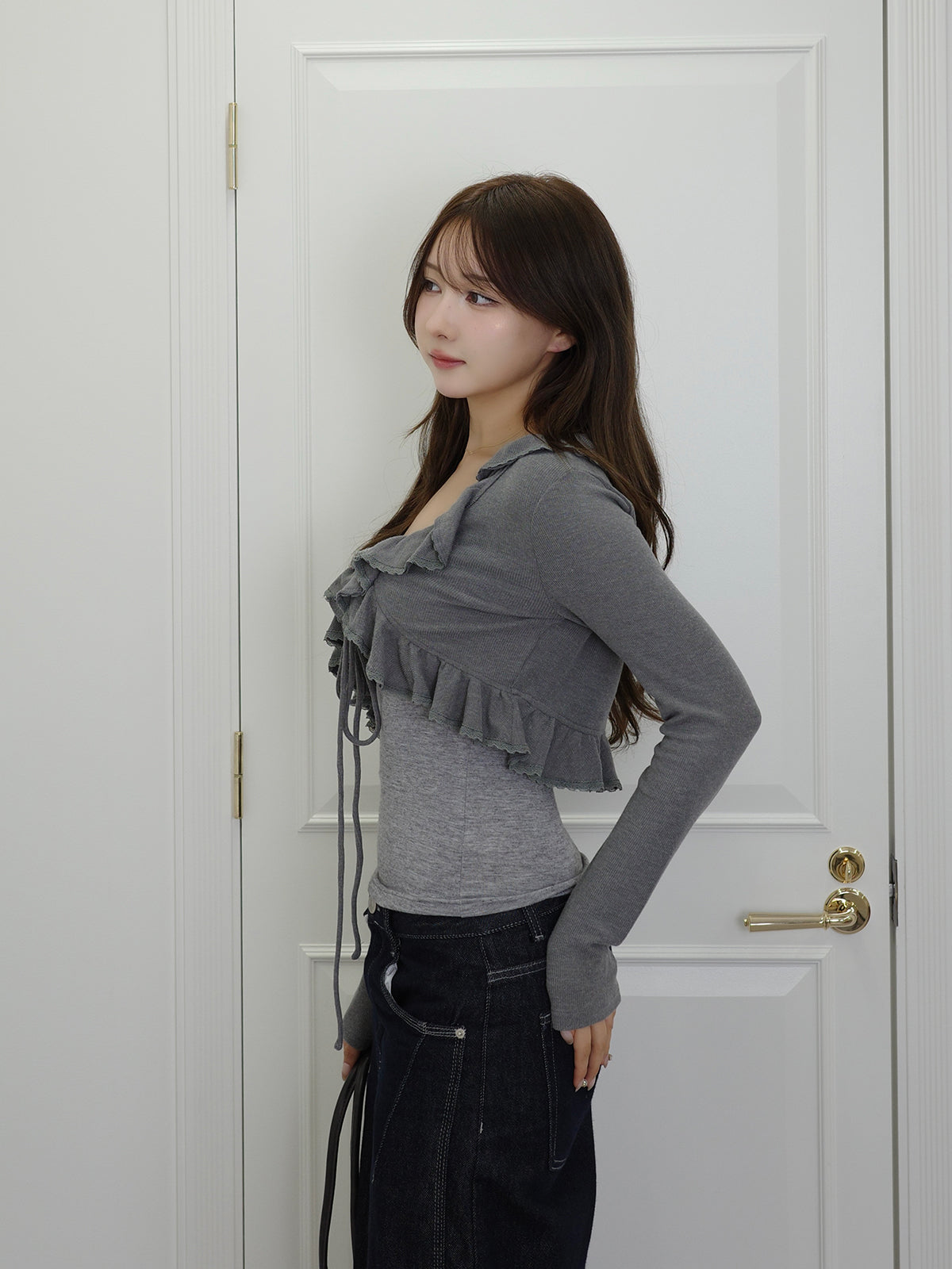 フリルキャミカーディガンセット