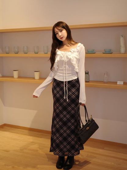 チェックフレアマーメイドスカート