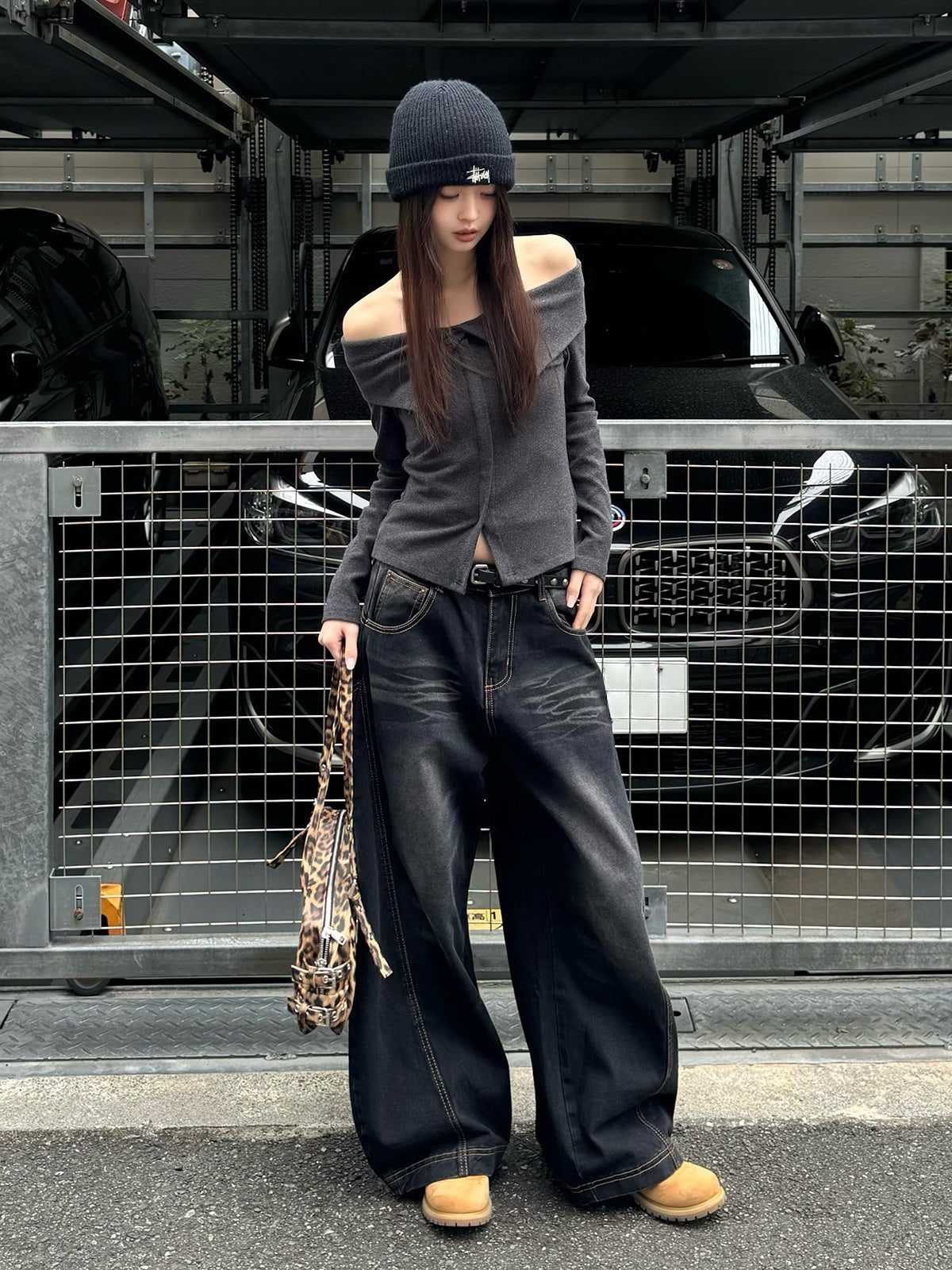 ソフトフリースオフショルカットソー