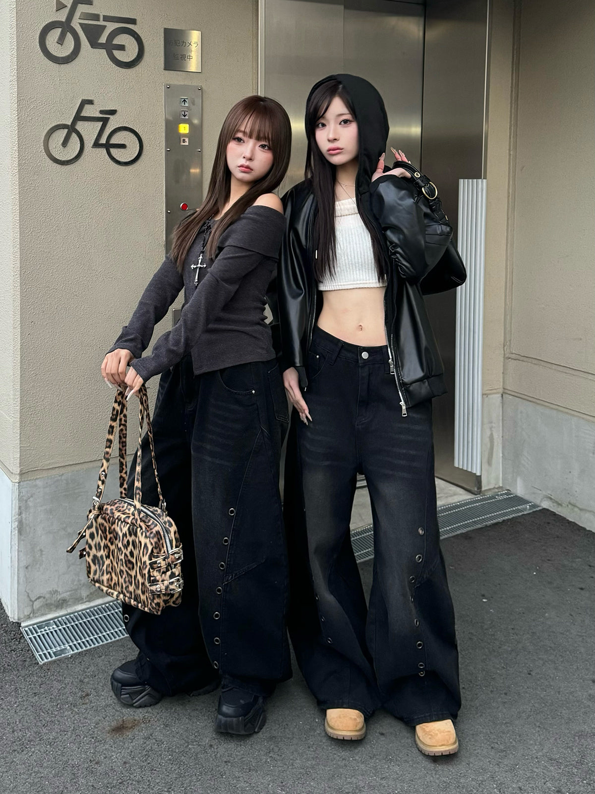 アイレットワイドカーブデニムパンツ