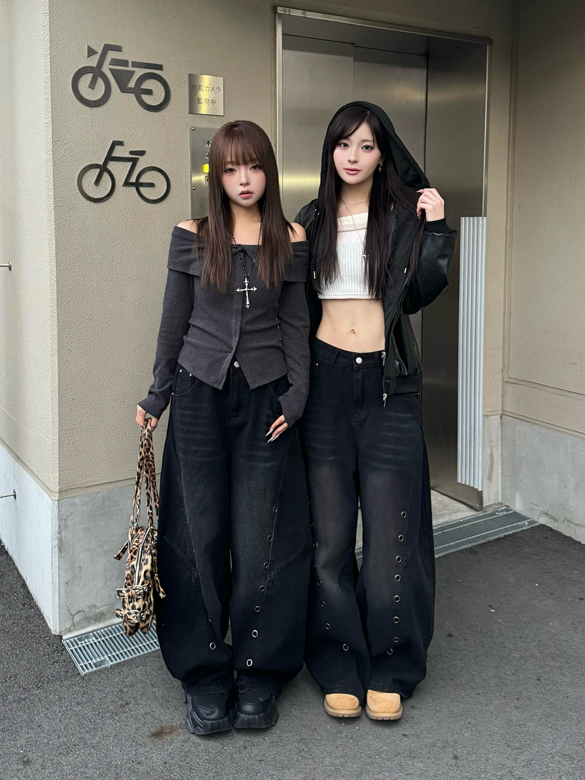 アイレットワイドカーブデニムパンツ