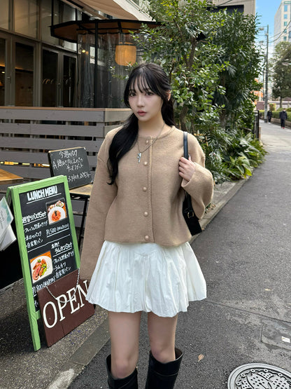 Round Neck Button Cardigan