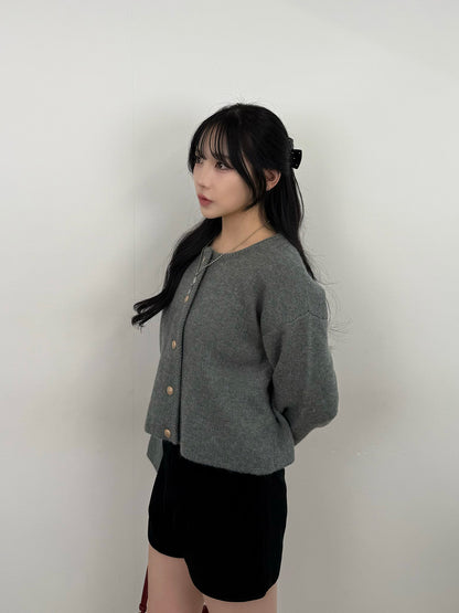 Round Neck Button Cardigan